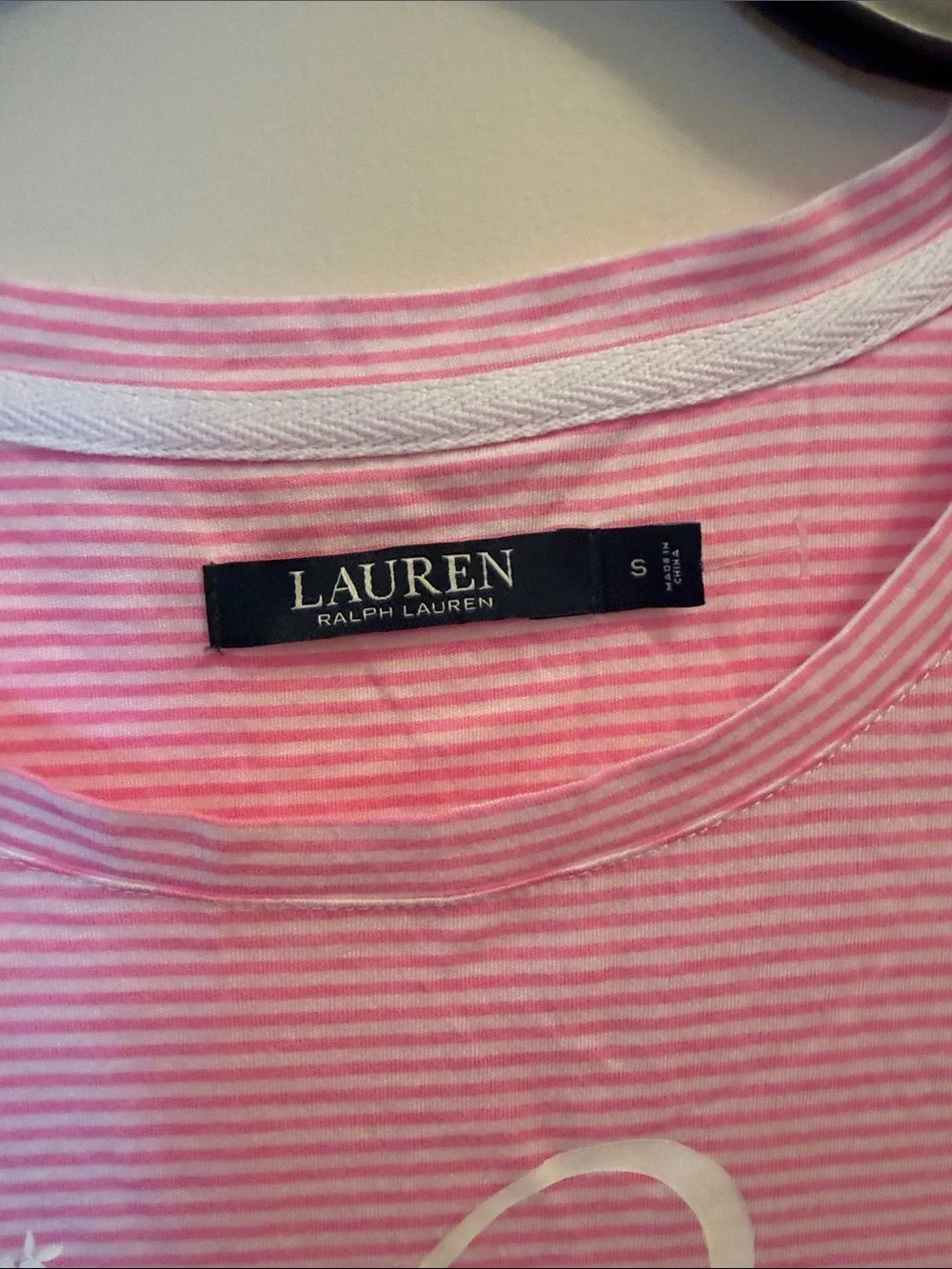 Lauren  Ralph Lauren Pink Striped Short Sleeve women’s nightgown S